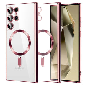Husa de protectie Techsuit Luxury Crystal MagSafe compatibil cu Samsung Galaxy S24 Ultra, Roz