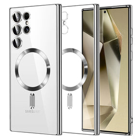Husa de protectie Techsuit Luxury Crystal MagSafe compatibil cu Samsung Galaxy S24 Ultra, Argintiu