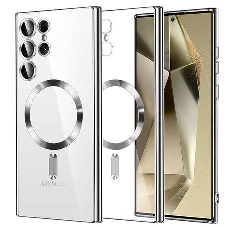 Husa de protectie Techsuit Luxury Crystal MagSafe compatibil cu Samsung Galaxy S24 Ultra, Argintiu