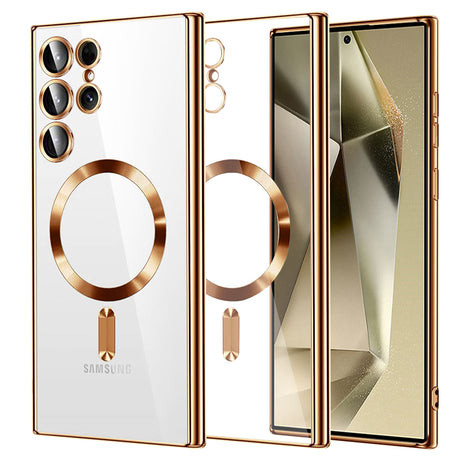 Husa de protectie Techsuit Luxury Crystal MagSafe compatibil cu Samsung Galaxy S24 Ultra, Auriu