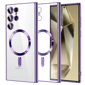 Husa de protectie Techsuit Luxury Crystal MagSafe compatibil cu Samsung Galaxy S24 Ultra, Mov Deschis