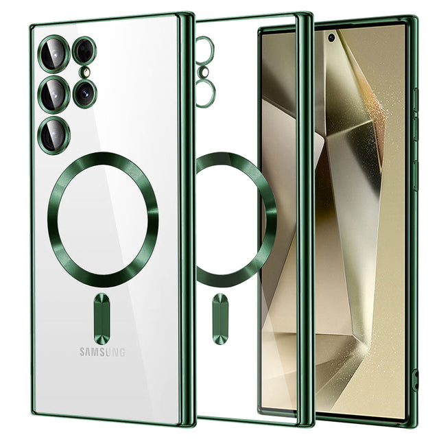 Husa de protectie Techsuit Luxury Crystal MagSafe compatibil cu Samsung Galaxy S24 Ultra, Deep Green