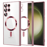Husa de protectie Techsuit Luxury Crystal MagSafe compatibil cu Samsung Galaxy S23 Ultra, Roz