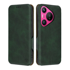Husa de protectie Techsuit Safe Wallet Plus compatibil cu Huawei Pura 70, Verde