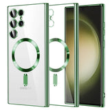 Husa de protectie Techsuit Luxury Crystal MagSafe compatibil cu Samsung Galaxy S23 Ultra, Verde deschis