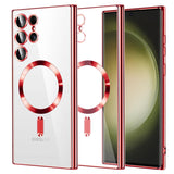 Husa de protectie Techsuit Luxury Crystal MagSafe compatibil cu Samsung Galaxy S23 Ultra, Roșu