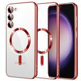 Husa de protectie Techsuit Luxury Crystal MagSafe compatibil cu Samsung Galaxy S23, Roșu
