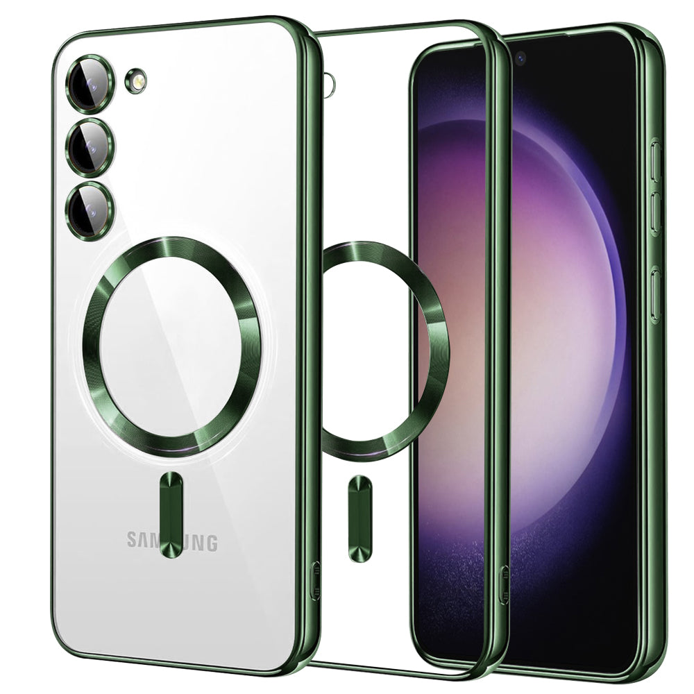 Husa de protectie Techsuit Luxury Crystal MagSafe compatibil cu Samsung Galaxy S23, Verde inchis