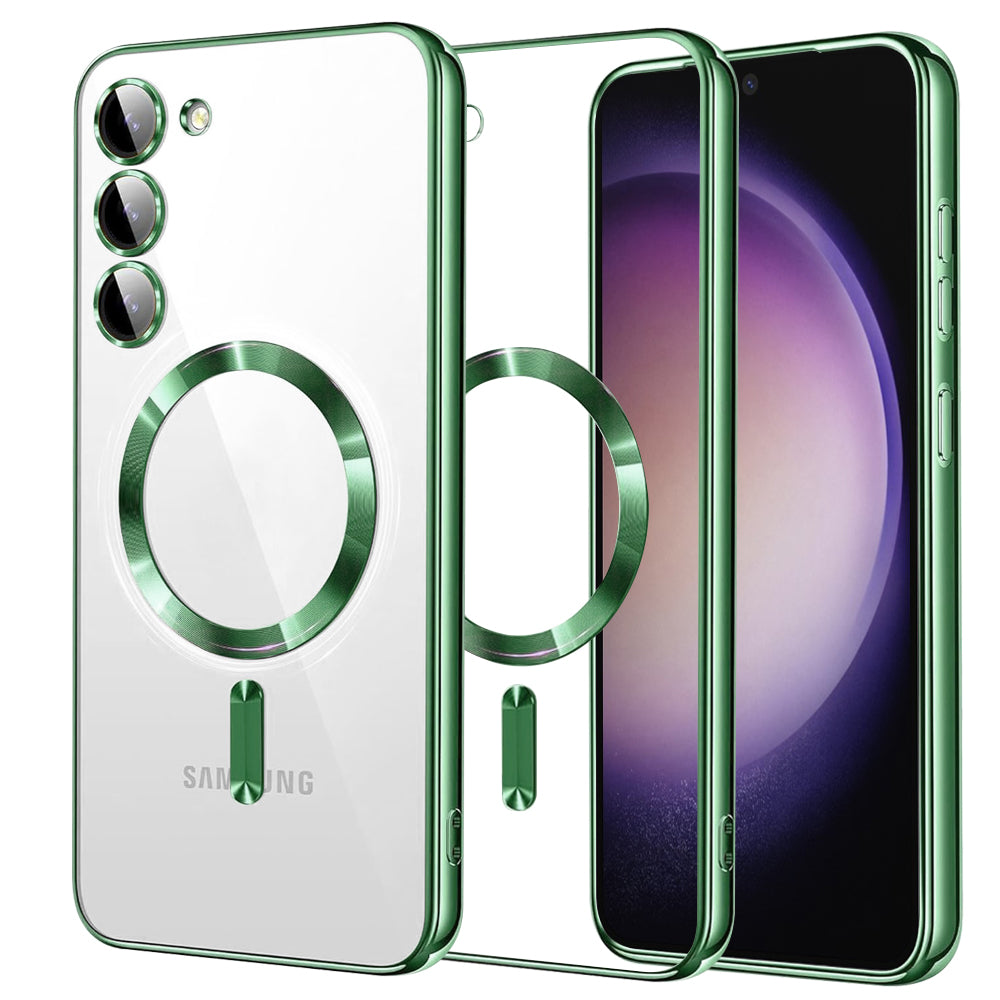 Husa de protectie Techsuit Luxury Crystal MagSafe compatibil cu Samsung Galaxy S23, Verde deschis
