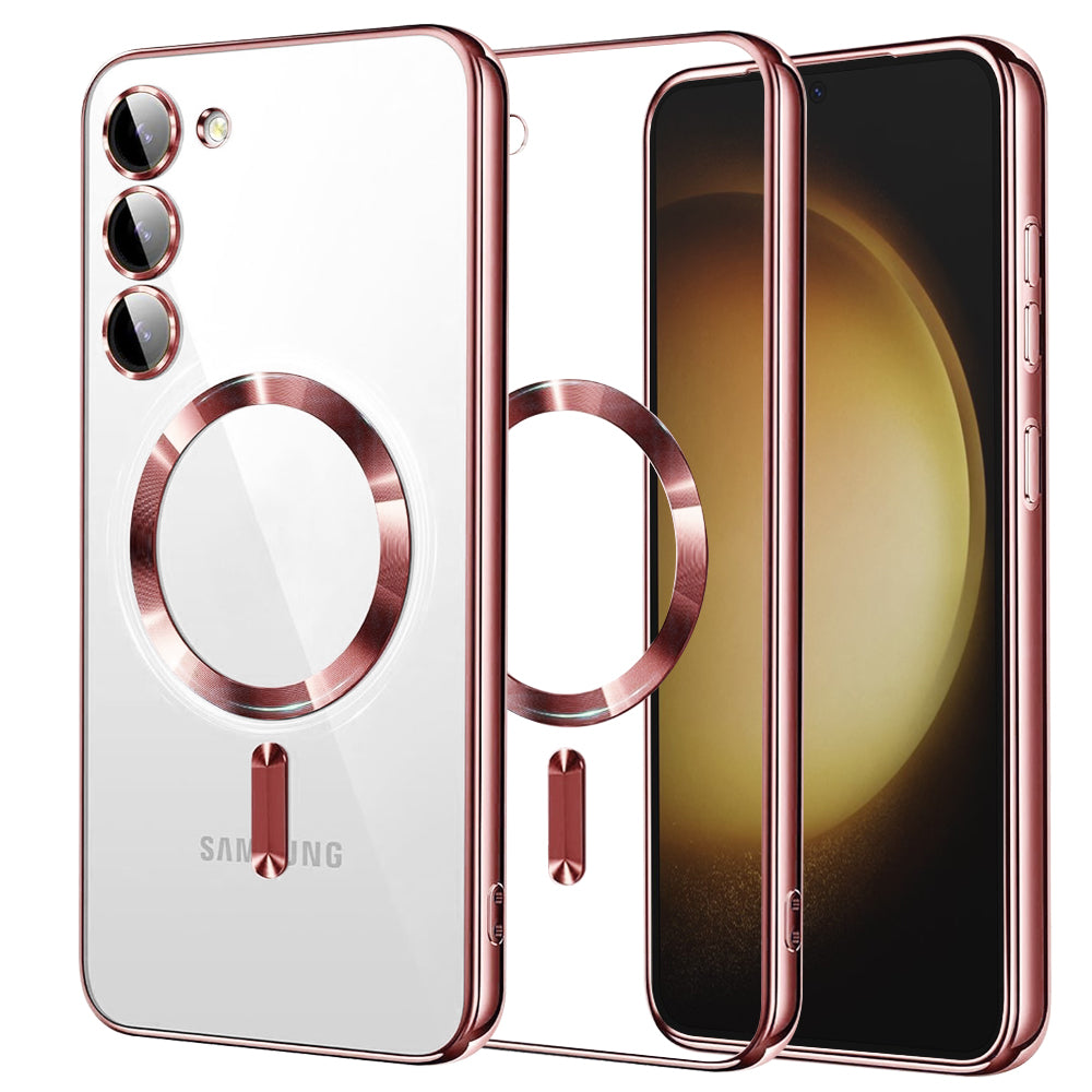 Husa de protectie Techsuit Luxury Crystal MagSafe compatibil cu Samsung Galaxy S23 Plus, Roz