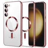 Husa de protectie Techsuit Luxury Crystal MagSafe compatibil cu Samsung Galaxy S23 Plus, Roz
