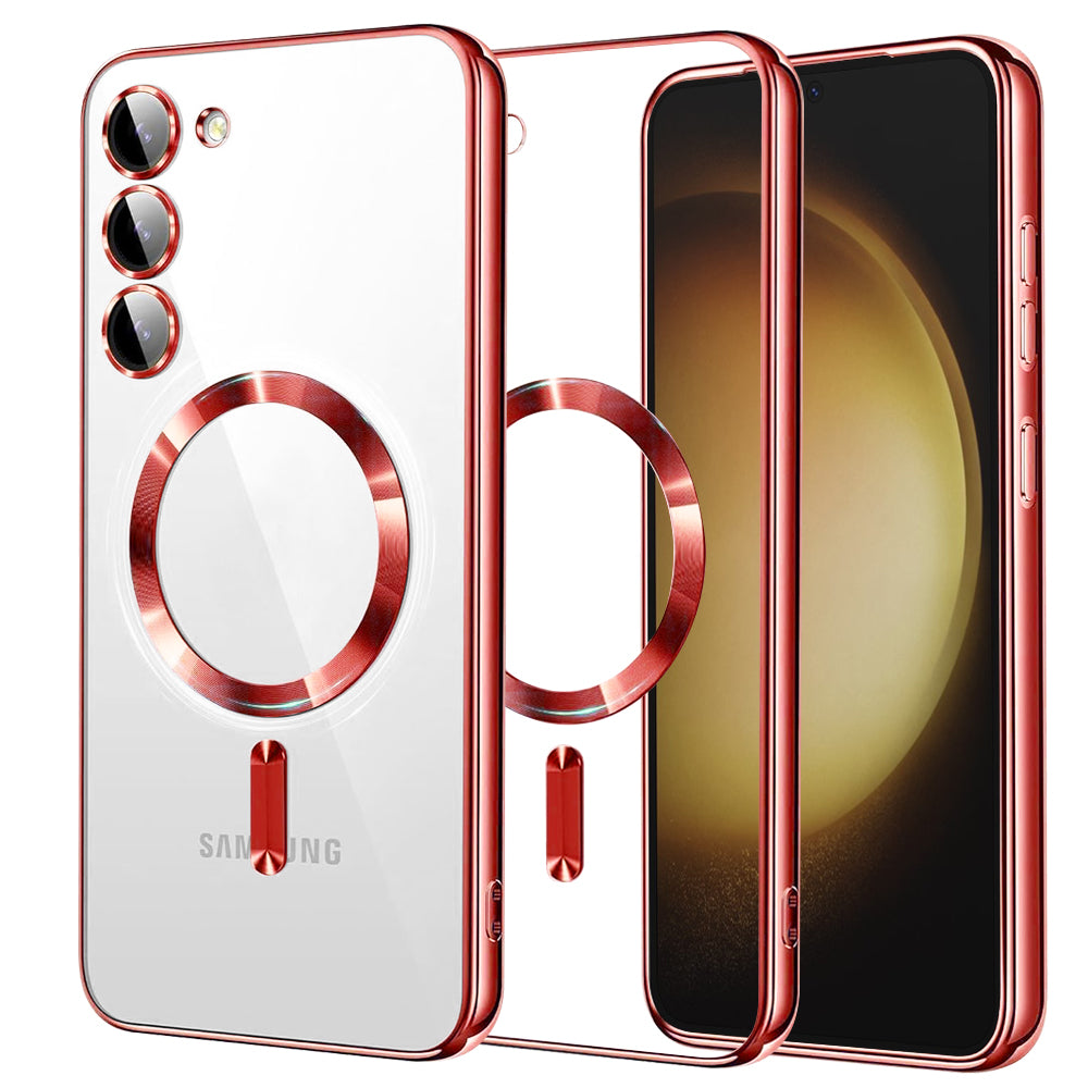 Husa de protectie Techsuit Luxury Crystal MagSafe compatibil cu Samsung Galaxy S23 Plus, Rosu
