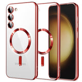 Husa de protectie Techsuit Luxury Crystal MagSafe compatibil cu Samsung Galaxy S23 Plus, Rosu