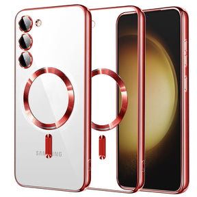 Husa de protectie Techsuit Luxury Crystal MagSafe compatibil cu Samsung Galaxy S23 Plus, Rosu