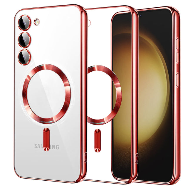 Husa de protectie Techsuit Luxury Crystal MagSafe compatibil cu Samsung Galaxy S23 Plus, Rosu