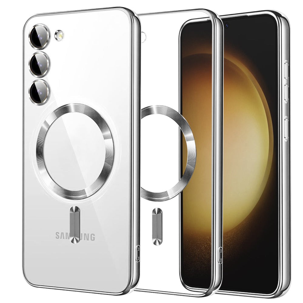 Husa de protectie Techsuit Luxury Crystal MagSafe compatibil cu Samsung Galaxy S23 Plus, Argintiu