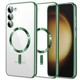 Husa de protectie Techsuit Luxury Crystal MagSafe compatibil cu Samsung Galaxy S23 Plus, Verde Deschis