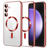 Husa de protectie Techsuit Luxury Crystal MagSafe compatibil cu Samsung Galaxy S23 FE, Rosu