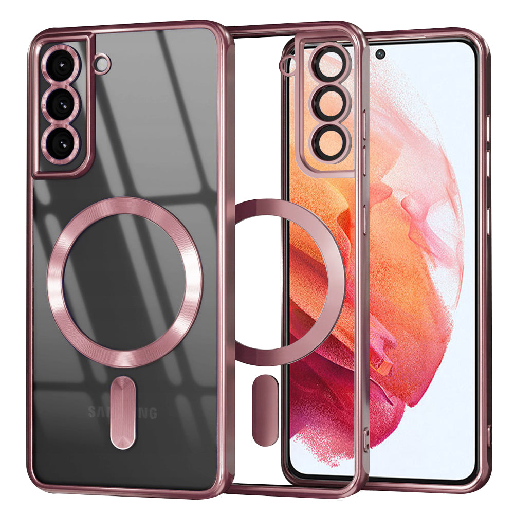 Husa de protectie Techsuit Luxury Crystal MagSafe compatibil cu Samsung Galaxy S21 5G, Roz