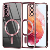 Husa de protectie Techsuit Luxury Crystal MagSafe compatibil cu Samsung Galaxy S21 5G, Roz