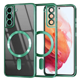 Husa de protectie Techsuit Luxury Crystal MagSafe compatibil cu Samsung Galaxy S21 5G, Verde deschis