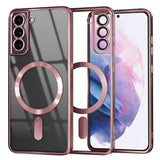 Husa de protectie Techsuit Luxury Crystal MagSafe compatibil cu Samsung Galaxy S21 Plus 5G, Roz