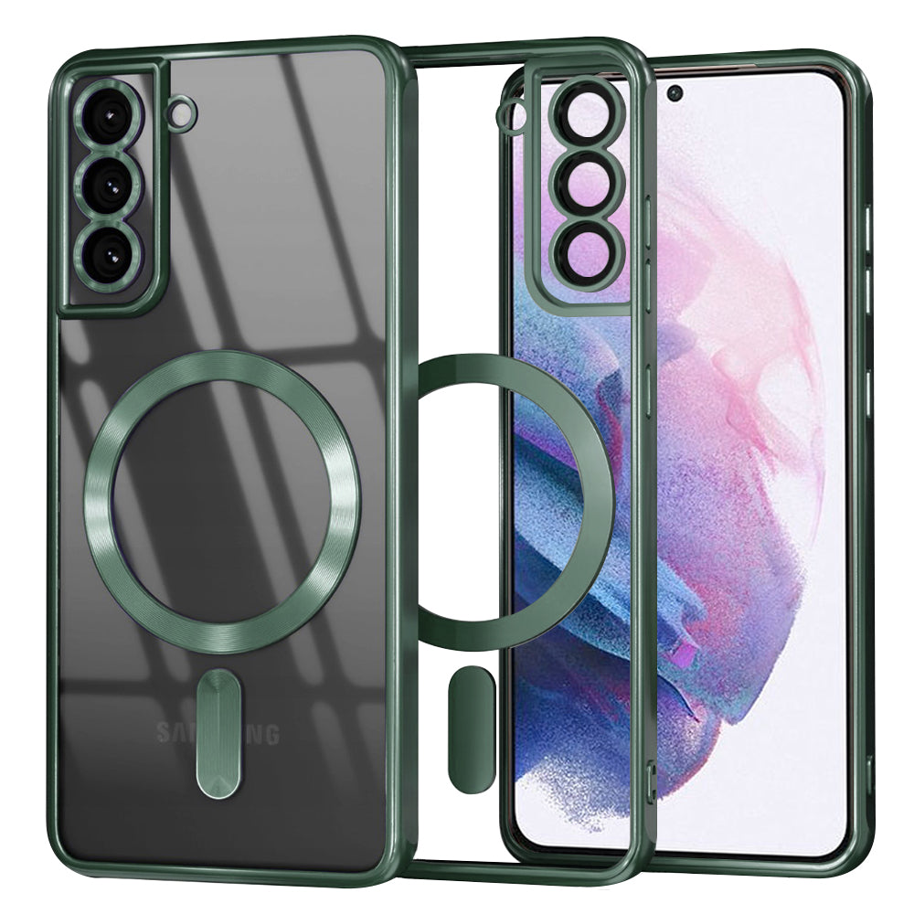 Husa de protectie Techsuit Luxury Crystal MagSafe compatibil cu Samsung Galaxy S21 Plus 5G, Verde inchis