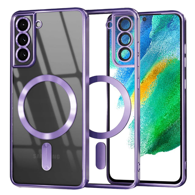 Husa de protectie Techsuit Luxury Crystal MagSafe compatibil cu Samsung Galaxy S21 FE 5G, Mov Deschis