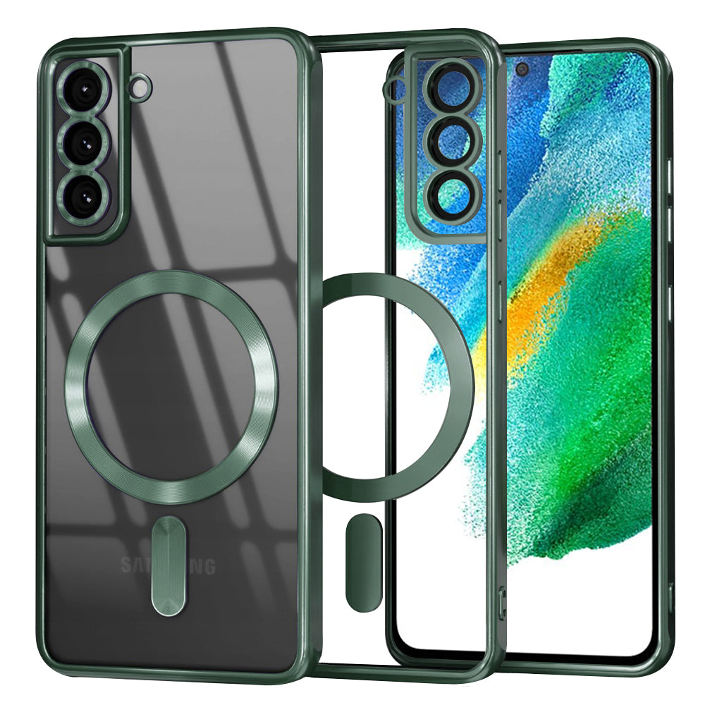 Husa de protectie Techsuit Luxury Crystal MagSafe compatibil cu Samsung Galaxy S21 FE 5G, Verde inchis