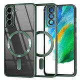 Husa de protectie Techsuit Luxury Crystal MagSafe compatibil cu Samsung Galaxy S21 FE 5G, Verde inchis