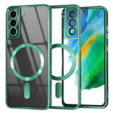 Husa de protectie Techsuit Luxury Crystal MagSafe compatibil cu Samsung Galaxy S21 FE 5G, Verde deschis