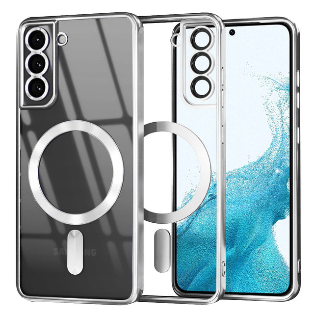Husa de protectie Techsuit Luxury Crystal MagSafe compatibil cu Samsung Galaxy S22 5G, Argintiu
