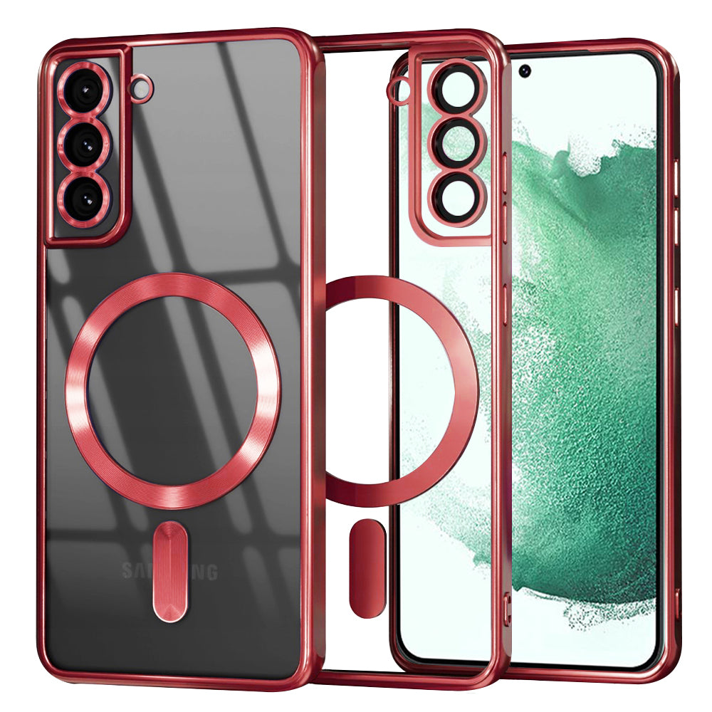 Husa de protectie Techsuit Luxury Crystal MagSafe compatibil cu Samsung Galaxy S22 Plus 5G, Roșu