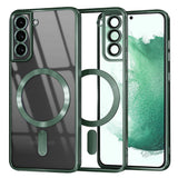 Husa de protectie Techsuit Luxury Crystal MagSafe compatibil cu Samsung Galaxy S22 Plus 5G, Verde inchis