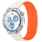 Curea smartwatch Techsuit Watchband 20mm (W074) compatibil cu Samsung Galaxy Watch4/5/Active 2, Huawei Watch GT 3 (42mm)/GT 3 Pro (43mm), Bej /Orange