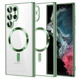 Husa de protectie Techsuit Luxury Crystal MagSafe compatibil cu Samsung Galaxy S22 Ultra 5G, Verde deschis