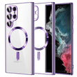 Husa de protectie Techsuit Luxury Crystal MagSafe compatibil cu Samsung Galaxy S22 Ultra 5G, Mov Deschis