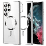 Husa de protectie Techsuit Luxury Crystal MagSafe compatibil cu Samsung Galaxy S22 Ultra 5G, Argintiu