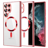 Husă Techsuit Luxury Crystal MagSafe roșie pentru Samsung Galaxy S22 Ultra 5G