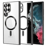 Husa de protectie Techsuit Luxury Crystal MagSafe compatibil cu Samsung Galaxy S22 Ultra 5G, Negru
