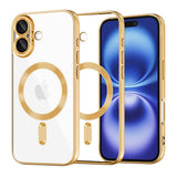 Husa de protectie Techsuit Luxury Crystal MagSafe compatibil cu iPhone 16, Auriu