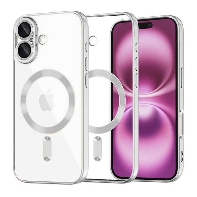Husa de protectie Techsuit Luxury Crystal MagSafe compatibil cu iPhone 16 Plus, Argintiu