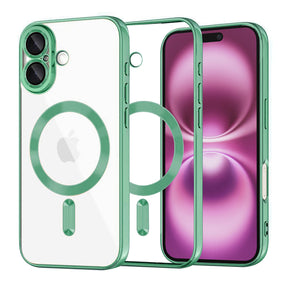 Husa de protectie Techsuit Luxury Crystal MagSafe compatibil cu iPhone 16 Plus, Verde Deschis