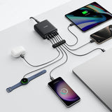 Incarcator Anker (A2154G11), 3x USB-A / 3x Type-C, 112W, Fast Charging, Negru