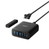 Incarcator Anker (A2154G11), 3x USB-A / 3x Type-C, 112W, Fast Charging, Negru