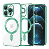 Husa de protectie Techsuit Luxury Crystal MagSafe compatibil cu iPhone 12 Pro Max, Verde Deschis