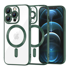 Husa de protectie Techsuit Luxury Crystal MagSafe compatibil cu iPhone 12 Pro Max, Deep Green