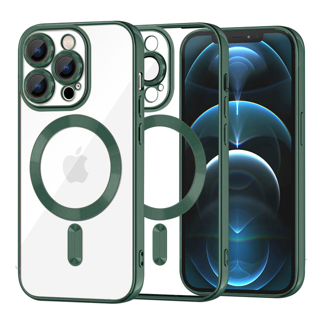 Husa de protectie Techsuit Luxury Crystal MagSafe compatibil cu iPhone 12 Pro Max, Deep Green