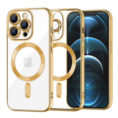 Techsuit Luxury Crystal MagSafe arany tok iPhone 12 Pro Max készülékhez