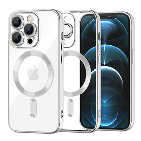 Husa de protectie Techsuit Luxury Crystal MagSafe compatibil cu iPhone 12 Pro Max, Argintiu